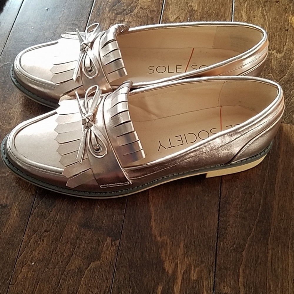 Sole society Rose Gold Loafers
